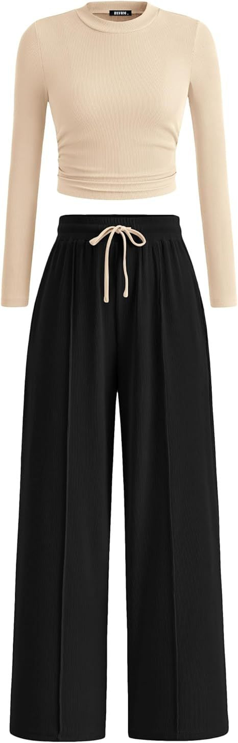 Women's Rib Fashion Navel Casual Suit