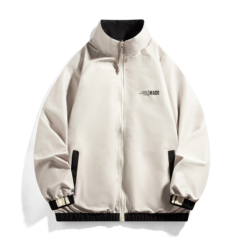 Men's Casual Cardigan Stand-up Collar Jacket Double-sided Wear All-matching