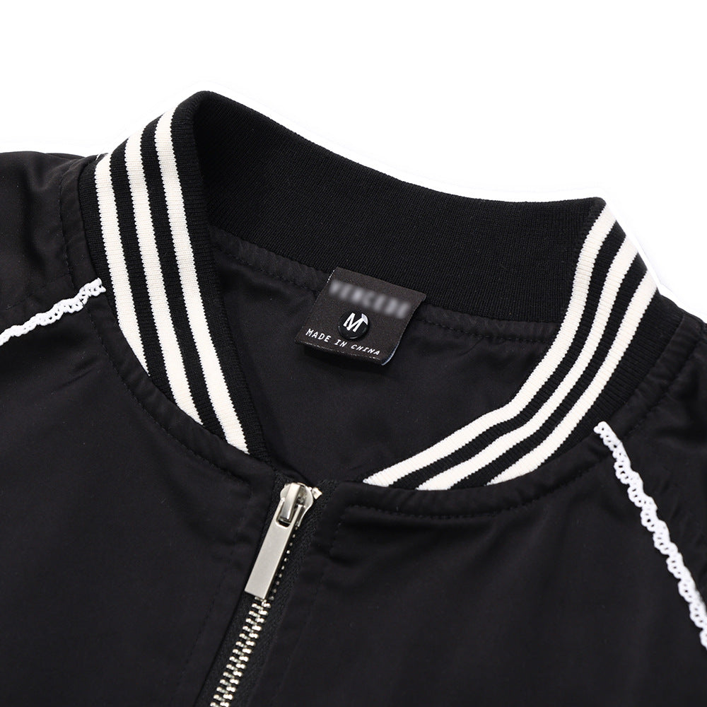 Trendy High Street Baseball Uniform Jacket Men And Women Butterfly