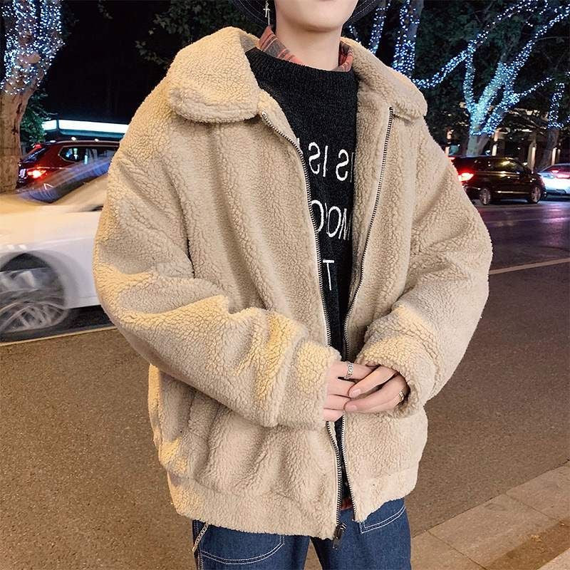 Winter lambs plush cotton coat loose coat