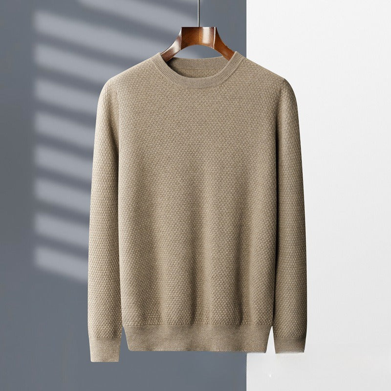 Men's AutumnWinter Business Casual Round Neck Cashmere Sweater