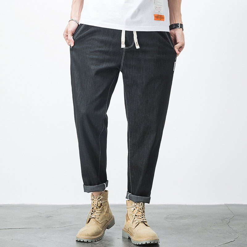 Men's Loose Plus Size Elastic Waist Jeans