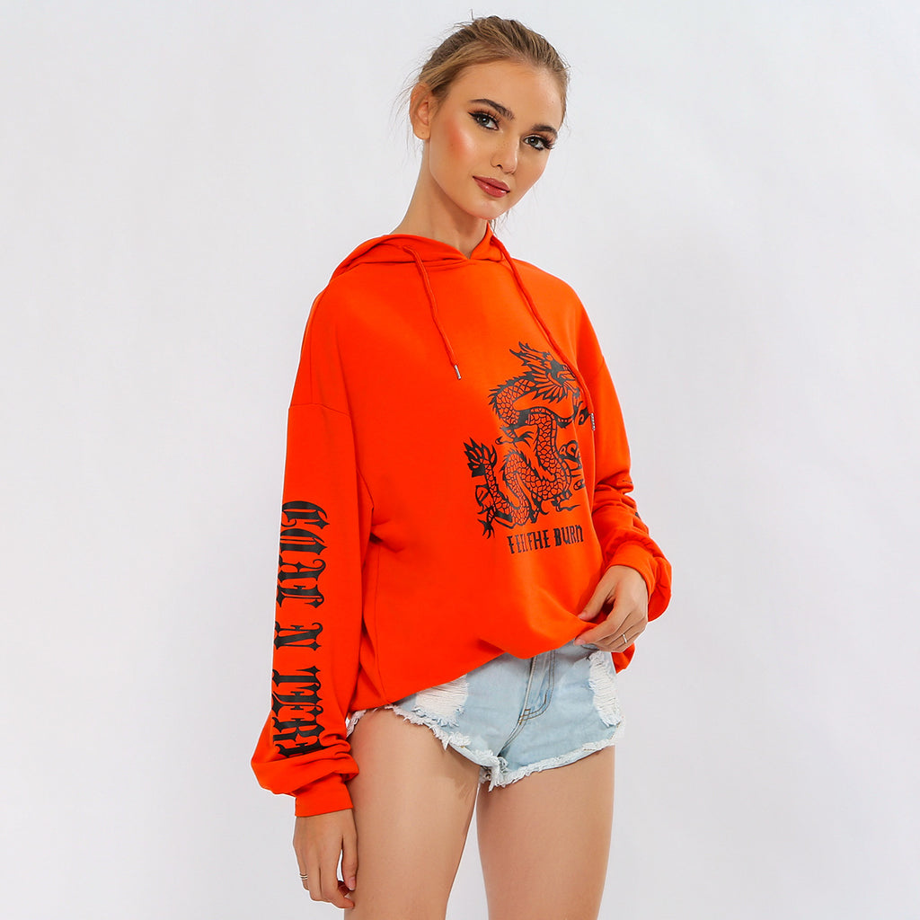 Fluorescent print hoodie