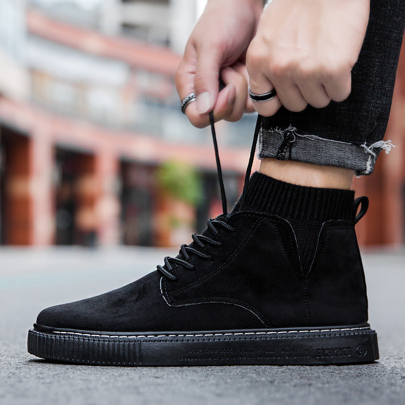 High-top British tooling casual shoes