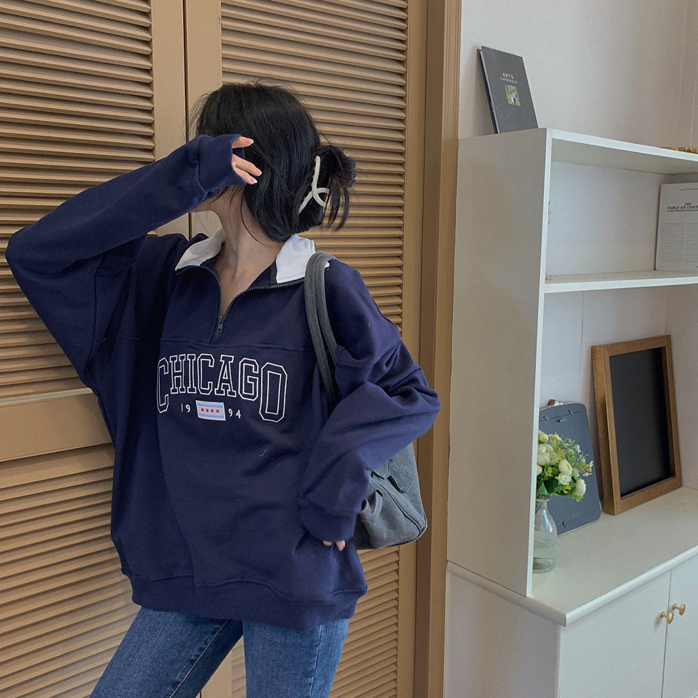 Versatile embroidered hoodie