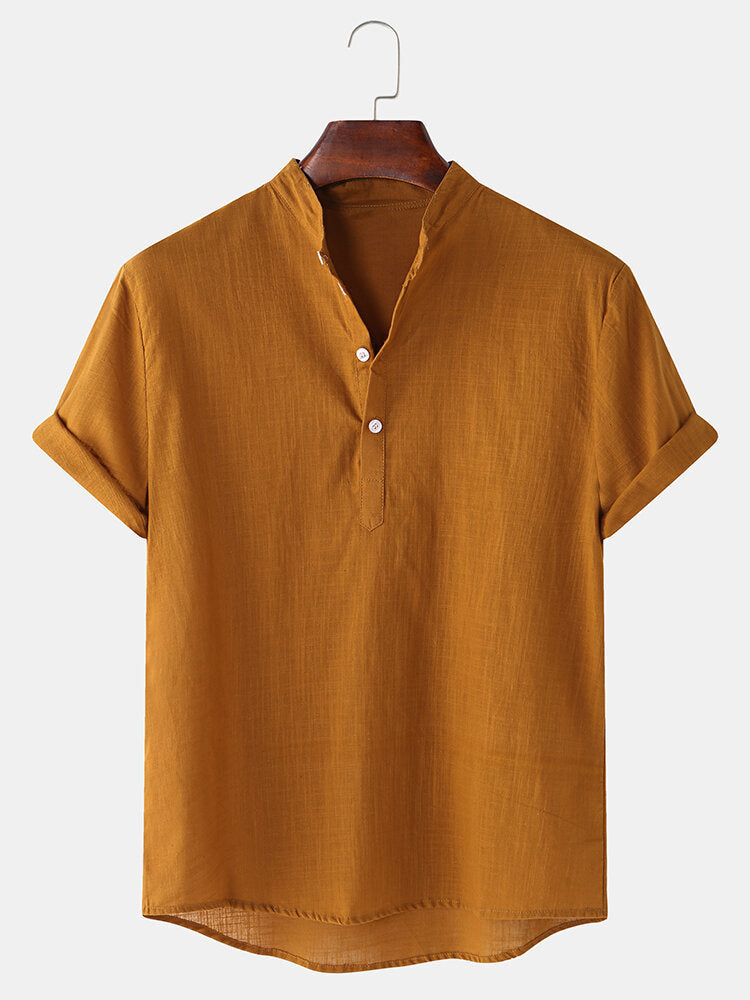 Men's Summer Loose V-neck Short-sleeved Shirt