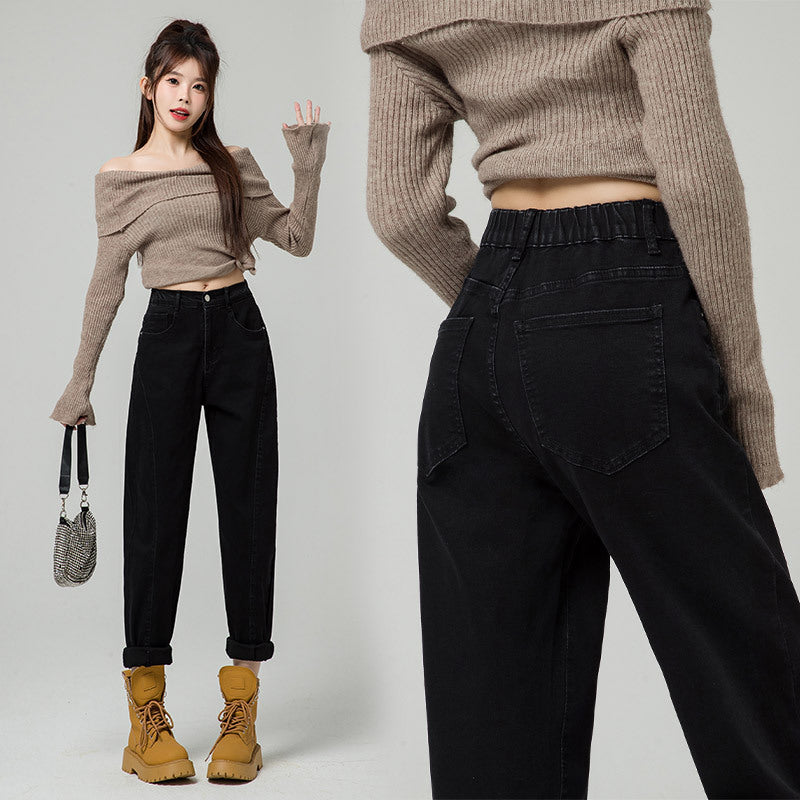 Women's Pants Seasonal Spring High-waisted Straight Loose