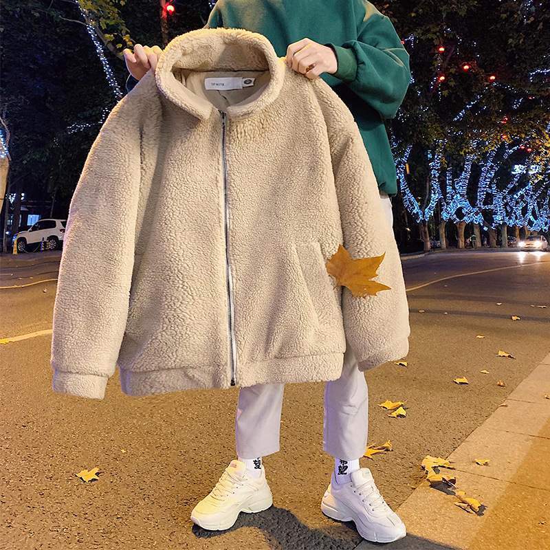 Winter lambs plush cotton coat loose coat