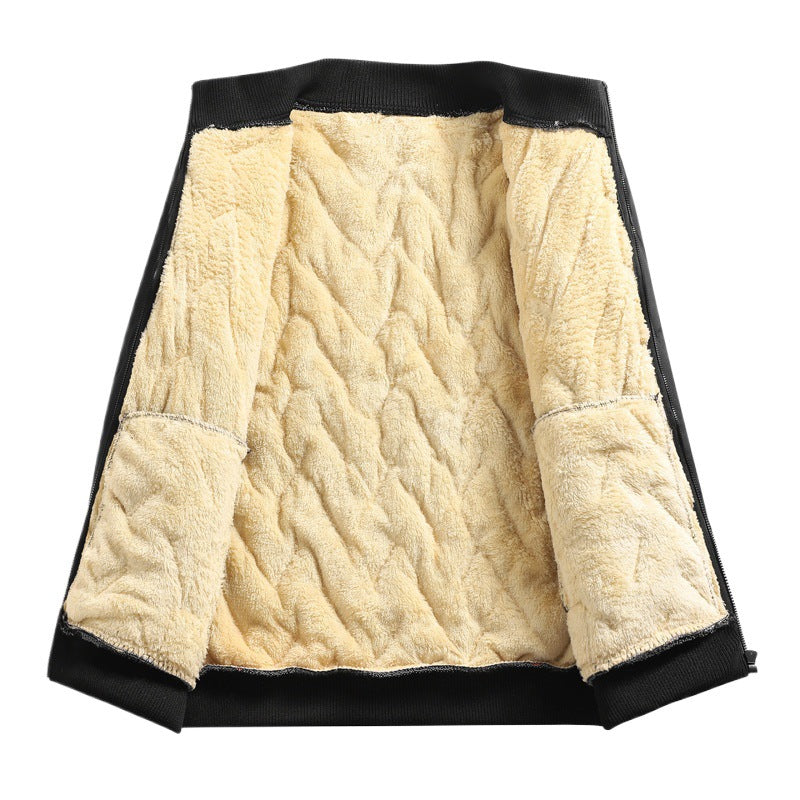 Loose Lapel Fleece-lined Thickened Cotton Clothing