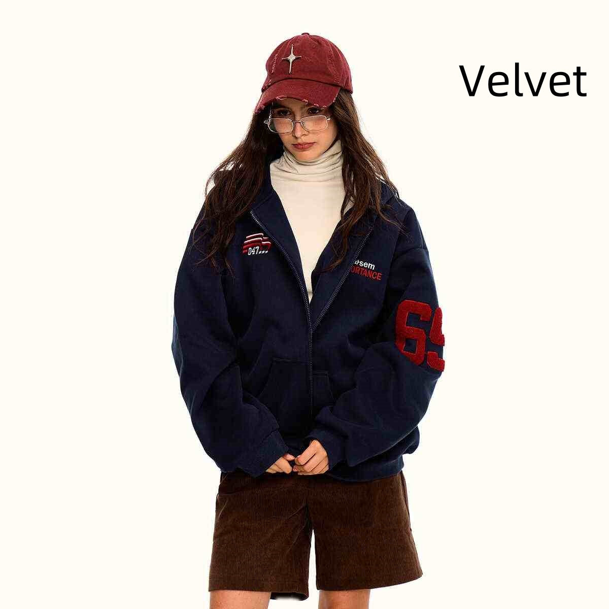 Fleece-lined Thickened Camouflage Cardigan Hoodie