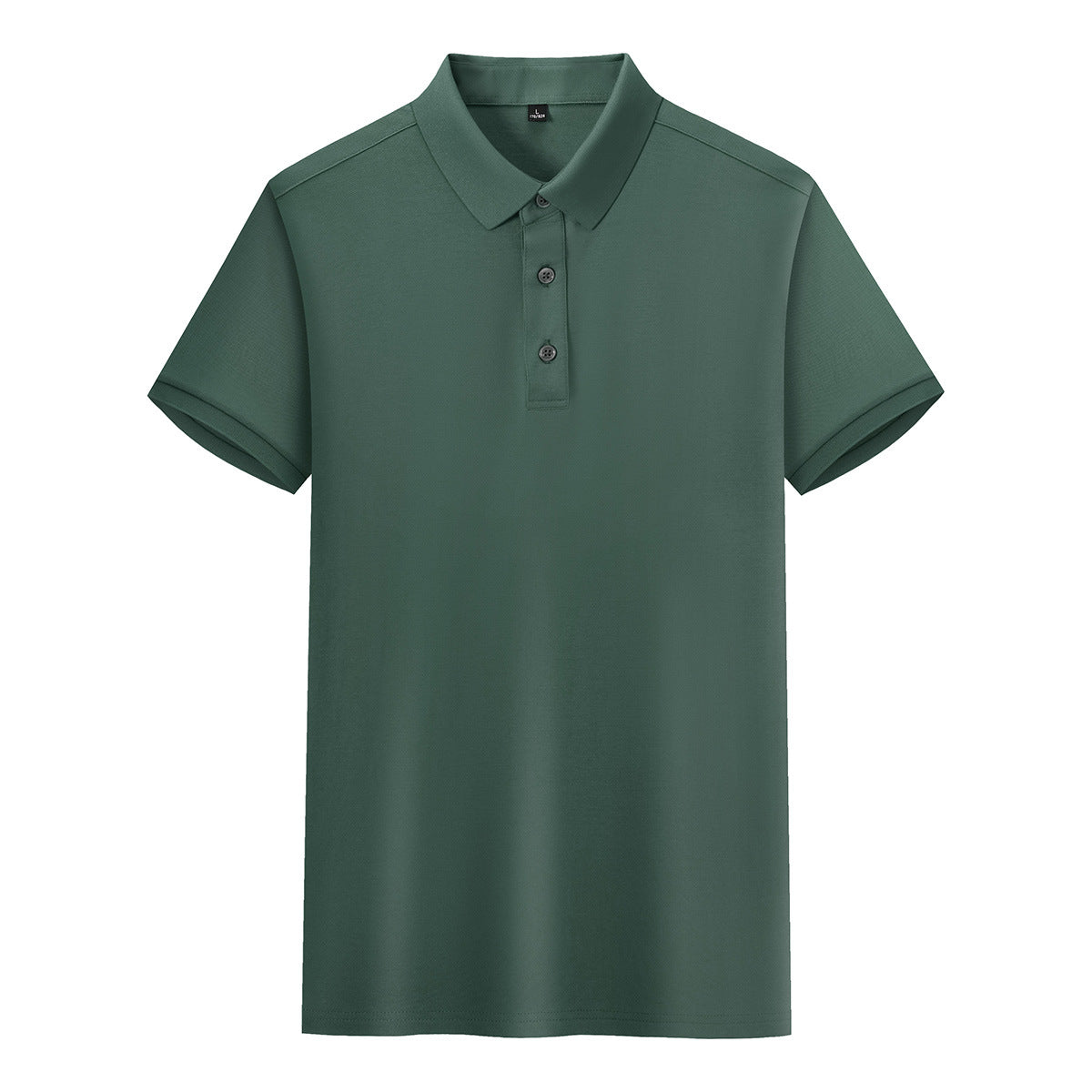 Pure Color Cotton Lapel Short-sleeved T-shirt High-end Work Clothes