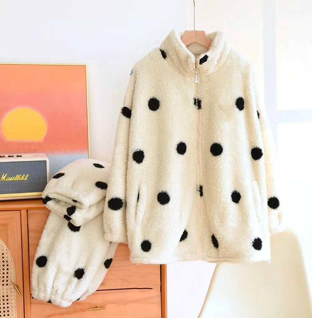 Women's Fleece-lined Thick Casual Loose Suit For Outdoor Wear