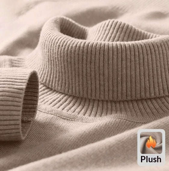 Knitted Sweater Men Soft Skin-friendly Casual Warm High-neck Sweater