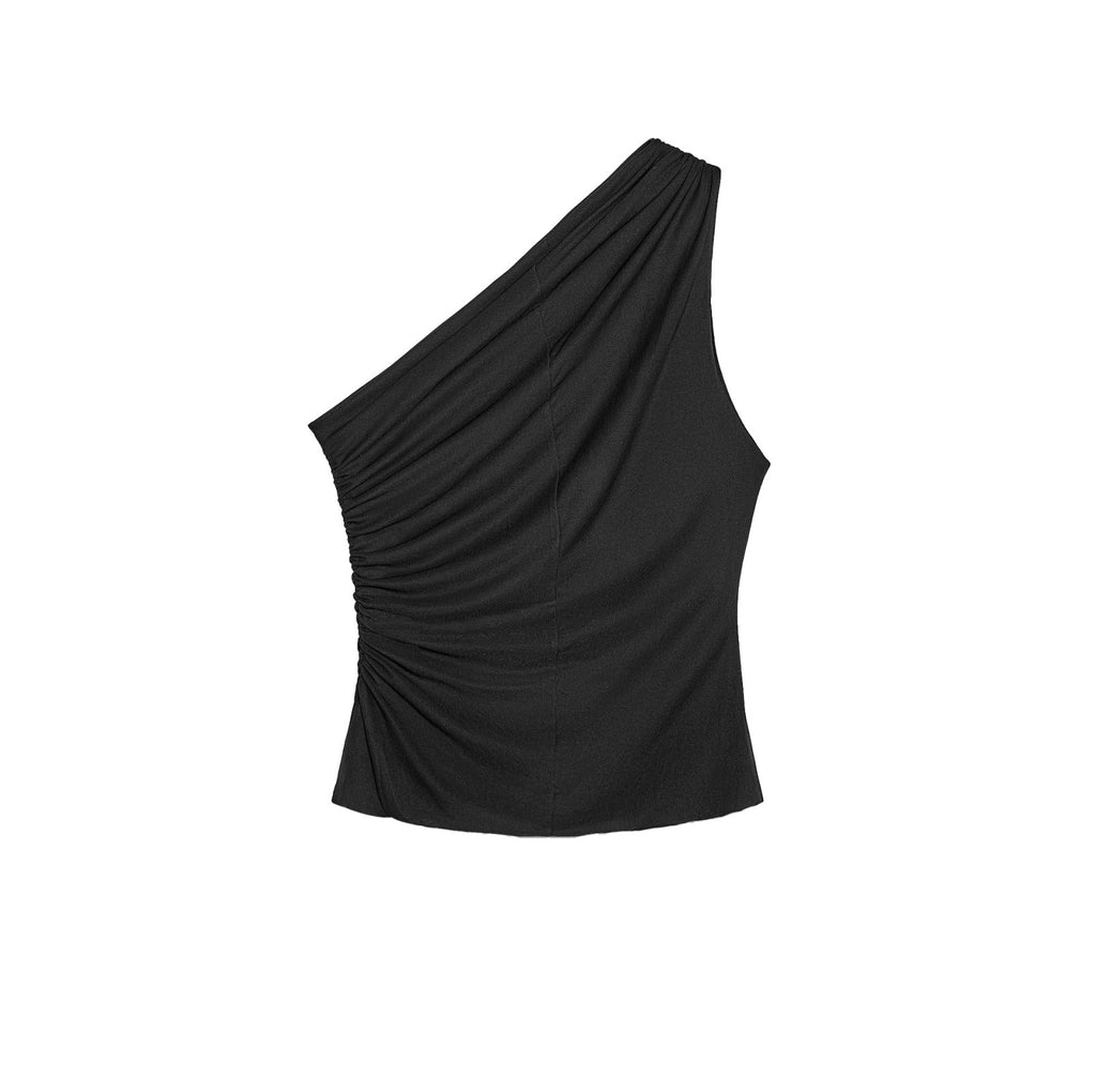 Women's Sleeveless Off-shoulder Ruffled Asymmetric Top