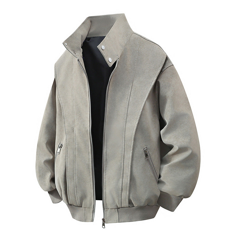 Jacket Men's And Women's Retro Loose Washed-out Leather Coat