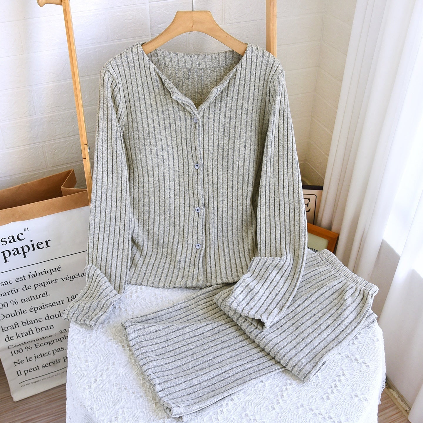 Women's Pure Desire Style Long Sleeve Pants Slimming And Warm Suit