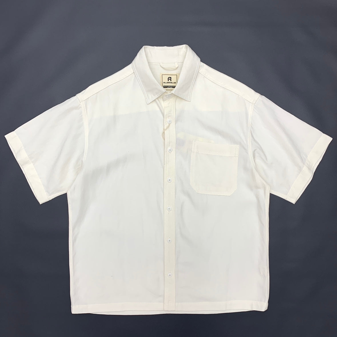 Flat Hem Cotton And Linen Short-sleeved Men's  Shirt