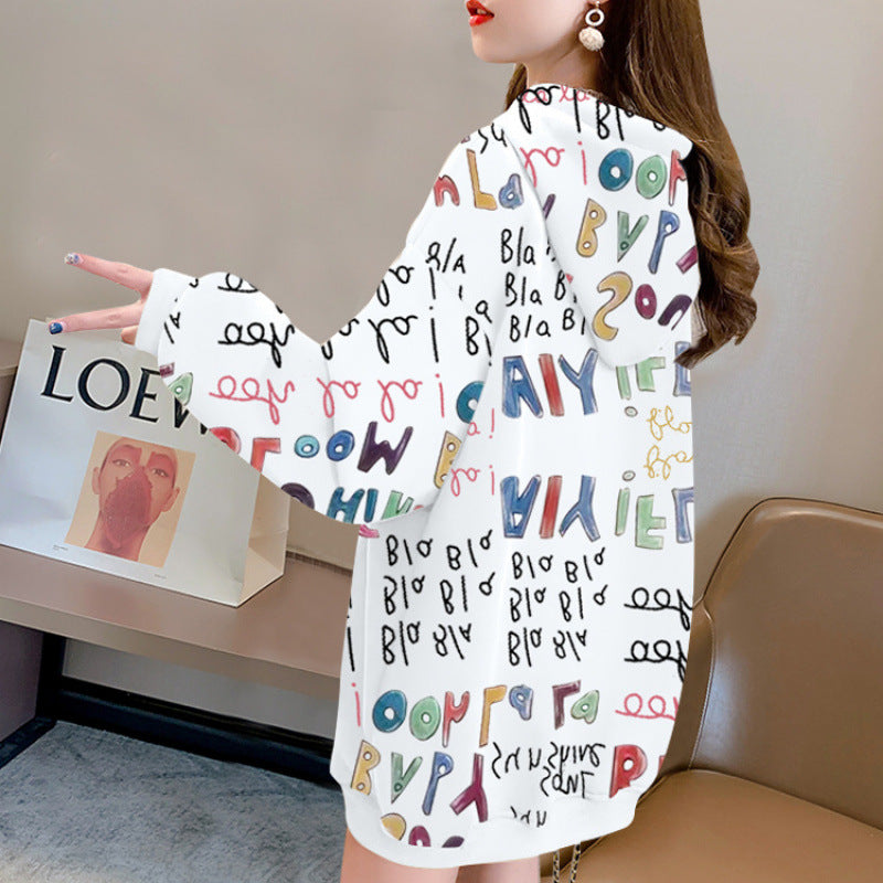 High-end Hooded Sweater Women's Mid-length