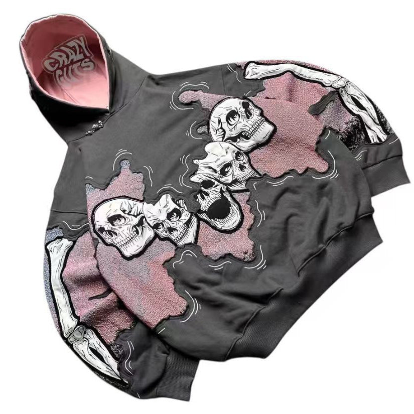 Women's Printed Hooded Long Sleeve Street Fashion Sweatshirt