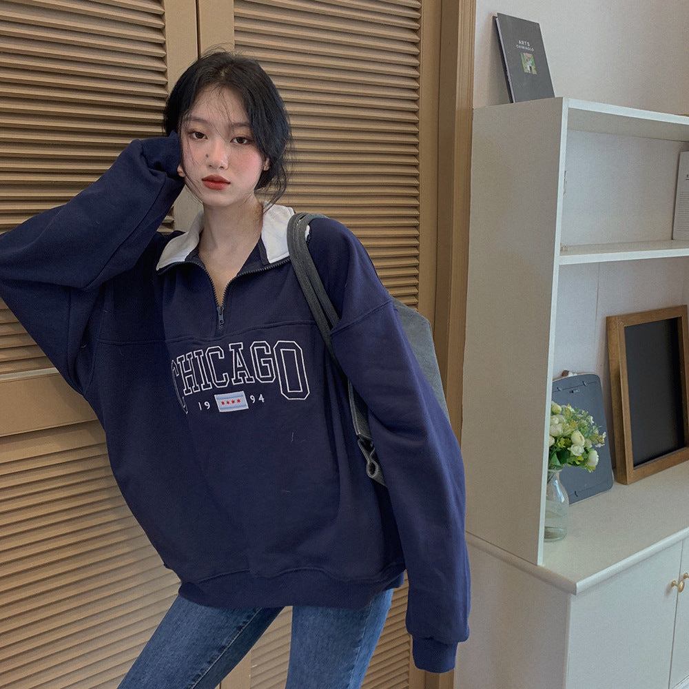 Versatile embroidered hoodie