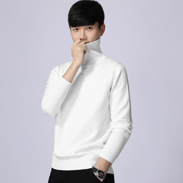 Autumn Winter Men's Warm Turtleneck Sweater High Quality Fashion Casual Comfortable Pullover Thick Sweater Male