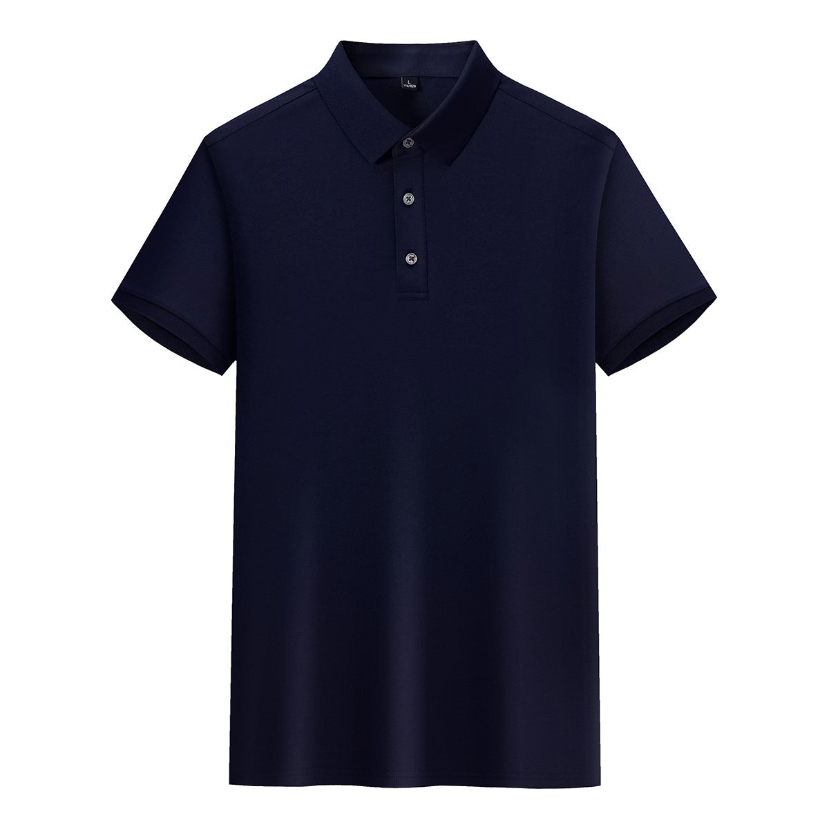 Pure Color Cotton Lapel Short-sleeved T-shirt High-end Work Clothes