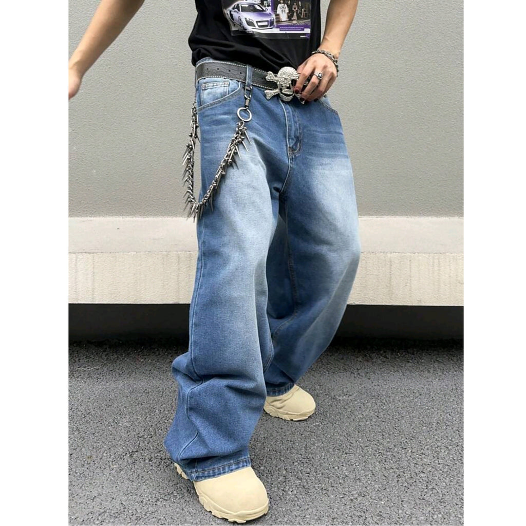 Men's Jeans Autumn And Winter Straight Loose Wash