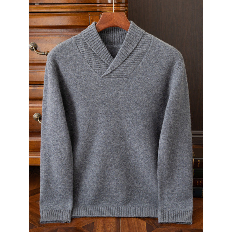 Men's Casual Fashion Collar Wool Pullover Sweater