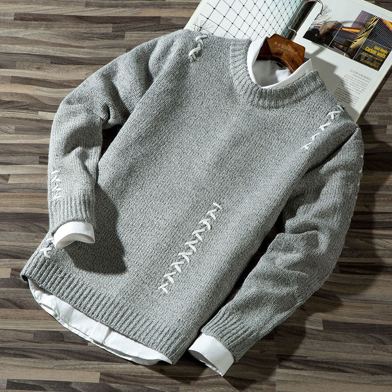 Round neck pullover Korean student knit sweater