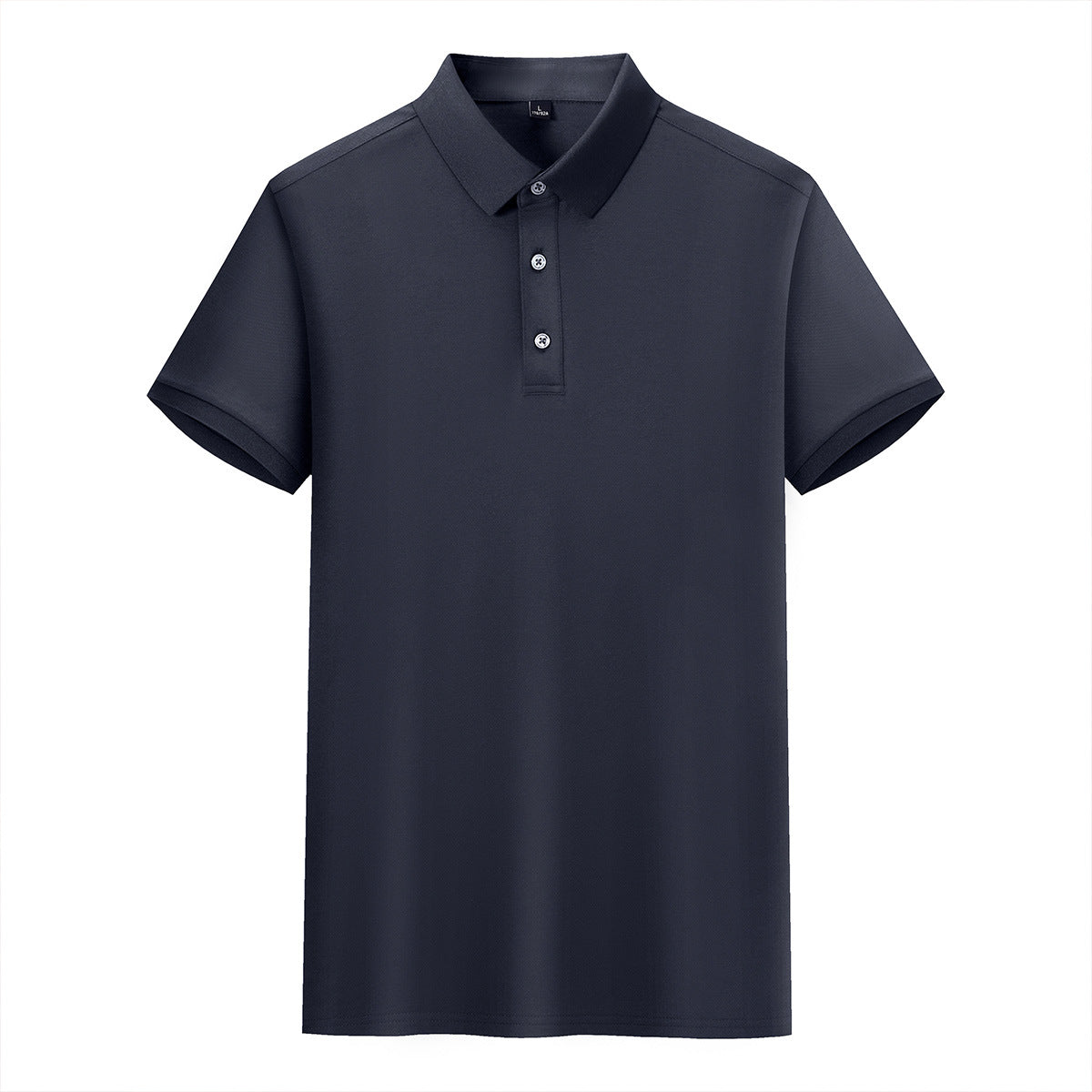 Pure Color Cotton Lapel Short-sleeved T-shirt High-end Work Clothes