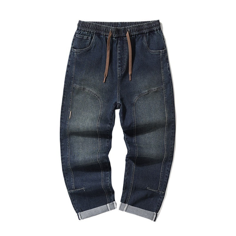 Loose Elastic Long Jeans For Men