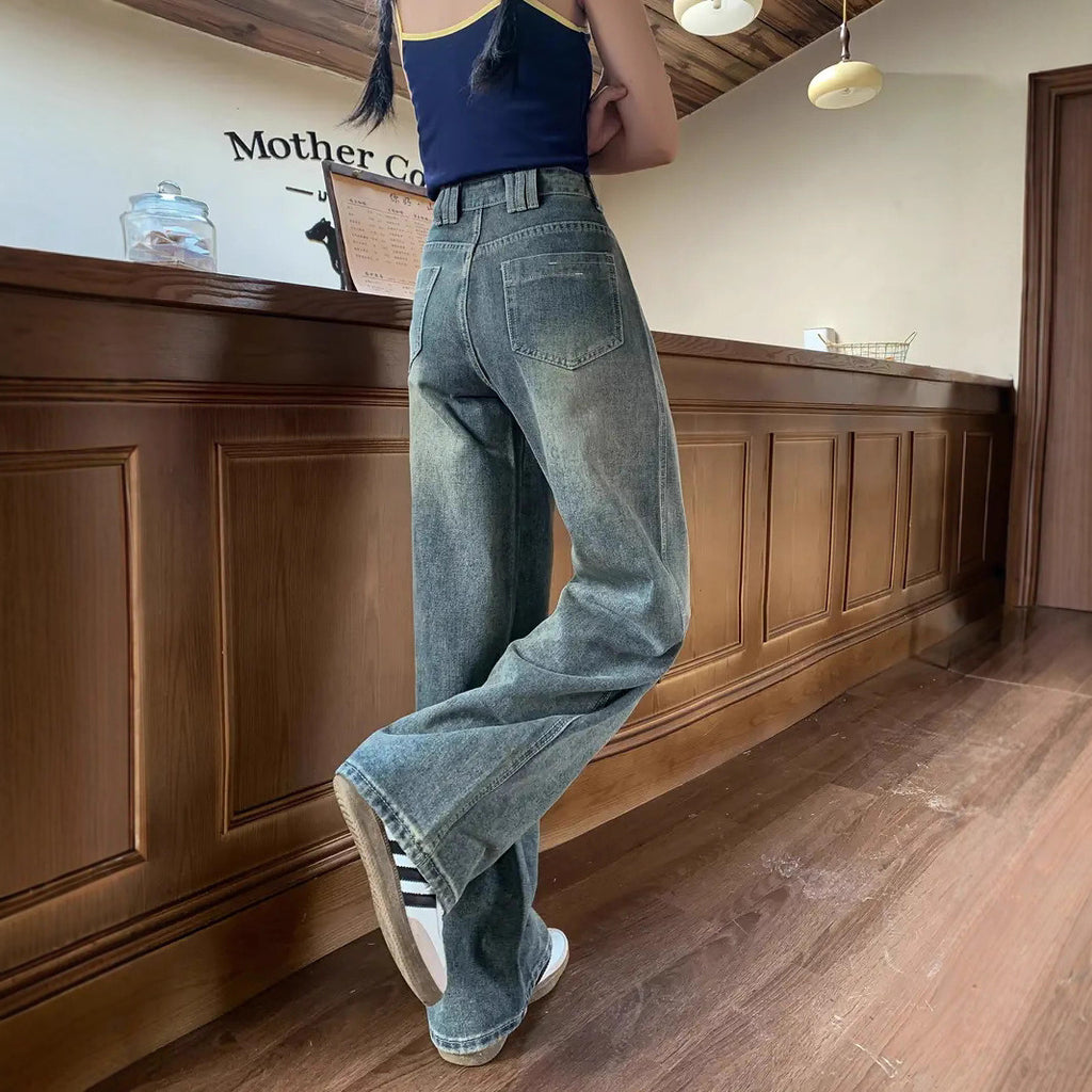 American Retro Loose Slimming And Straight New Mop