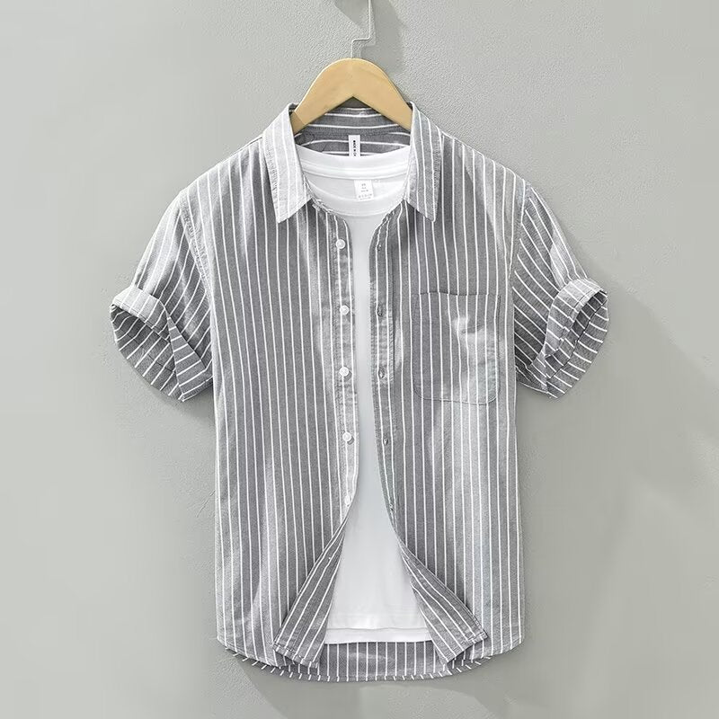 Summer Japanese Tie-dye Printed Short-sleeved Shirt Men
