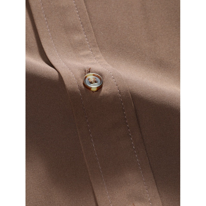 Men's Short-sleeved Shirt Solid Color Summer