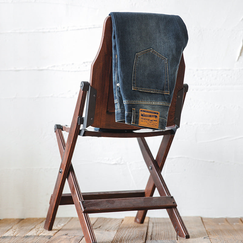 Tooling Retro Tattered Jeans Washed Cropped Pants