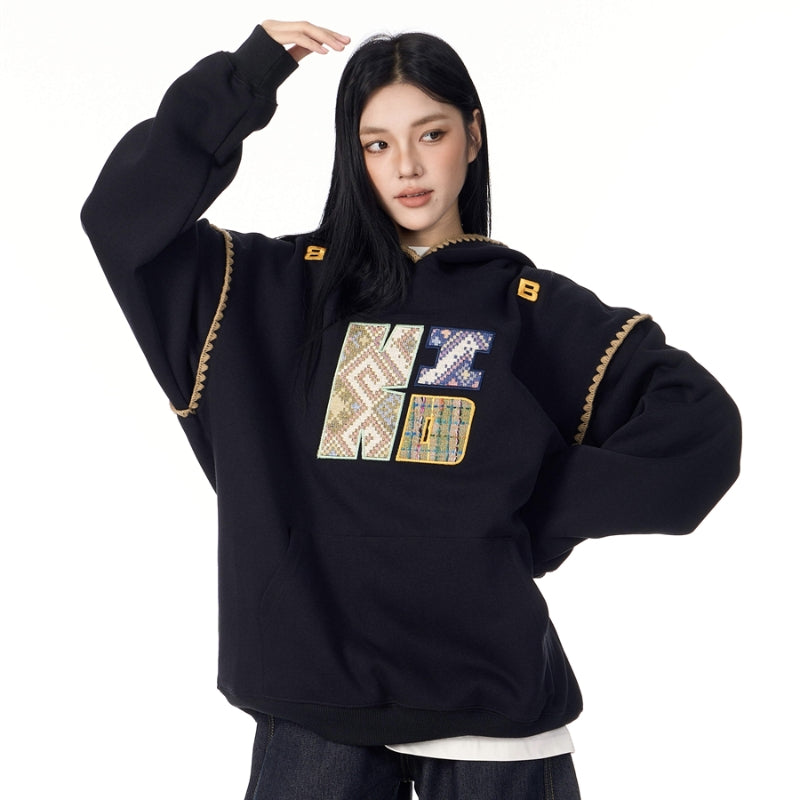 Retro Mixed Color Stripe Stand Collar Coat