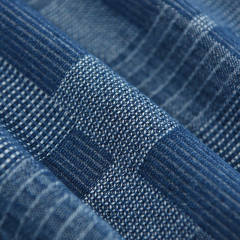 Loose Casual Men's Mesh Cowboy Short Sleeve Shirt