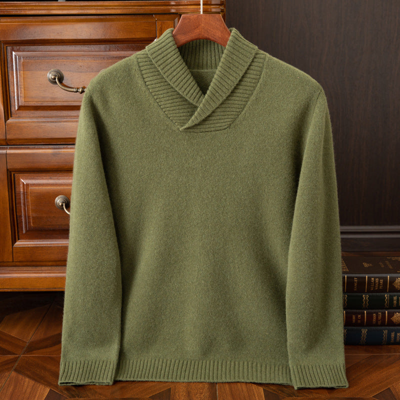 Men's Casual Fashion Collar Wool Pullover Sweater