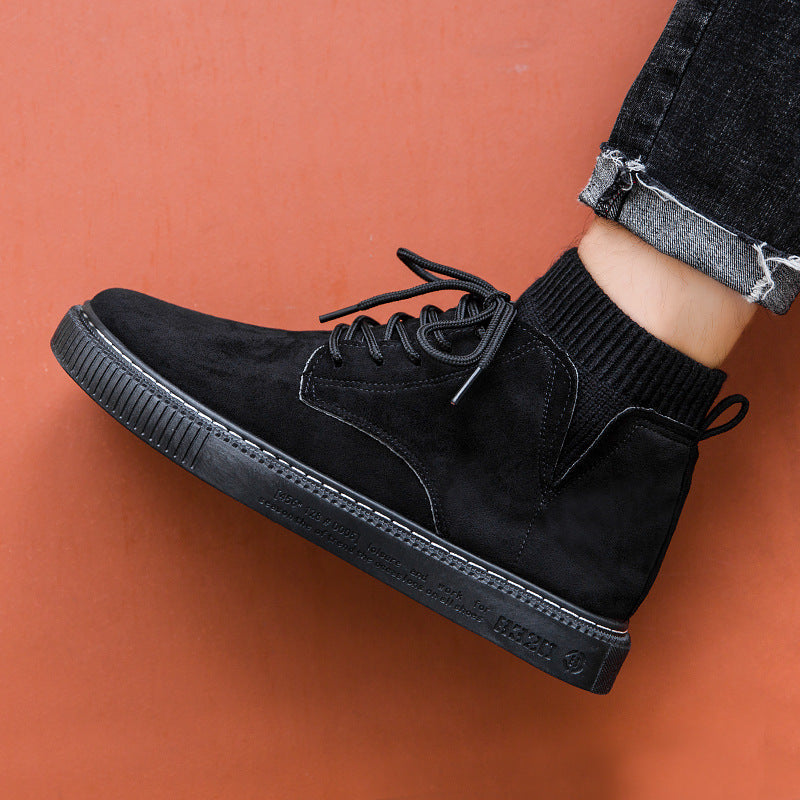 High-top British tooling casual shoes