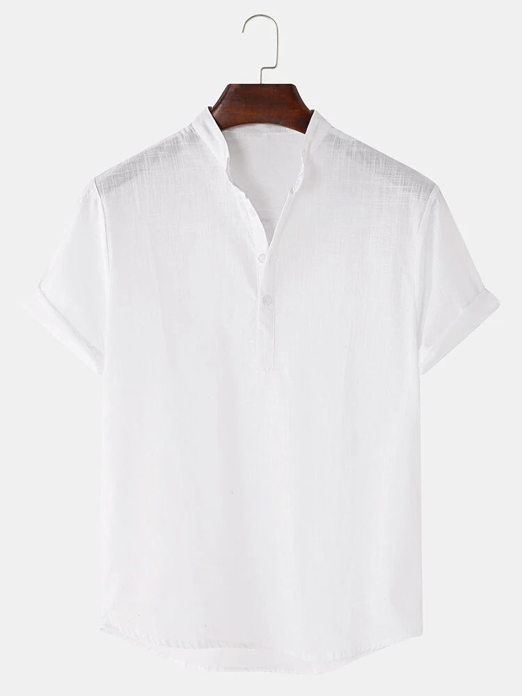 Men's Summer Loose V-neck Short-sleeved Shirt