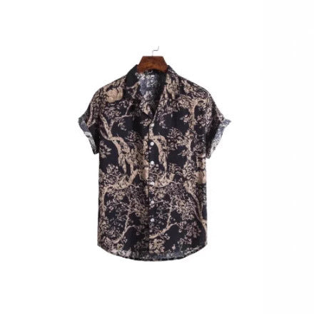 Men's Summer Loose V-neck Short-sleeved Shirt