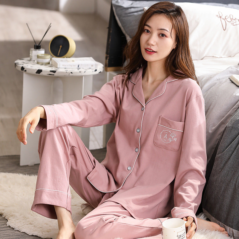 Women's Cotton Pajamas Can Be Worn Outside In Spring And Autumn
