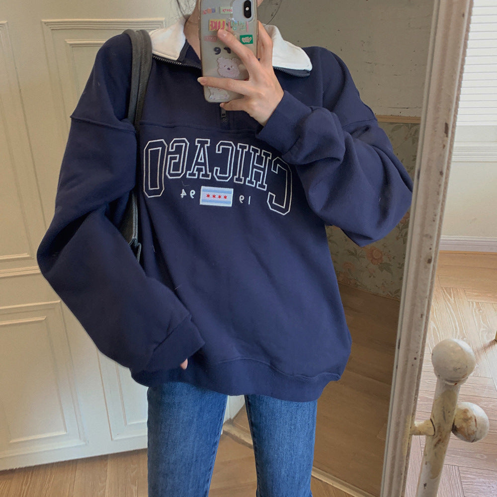 Versatile embroidered hoodie