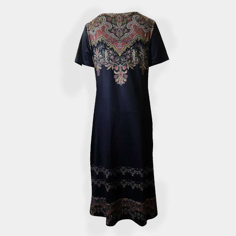 Loose And Breathable Floral High-low Split Midi Skirt