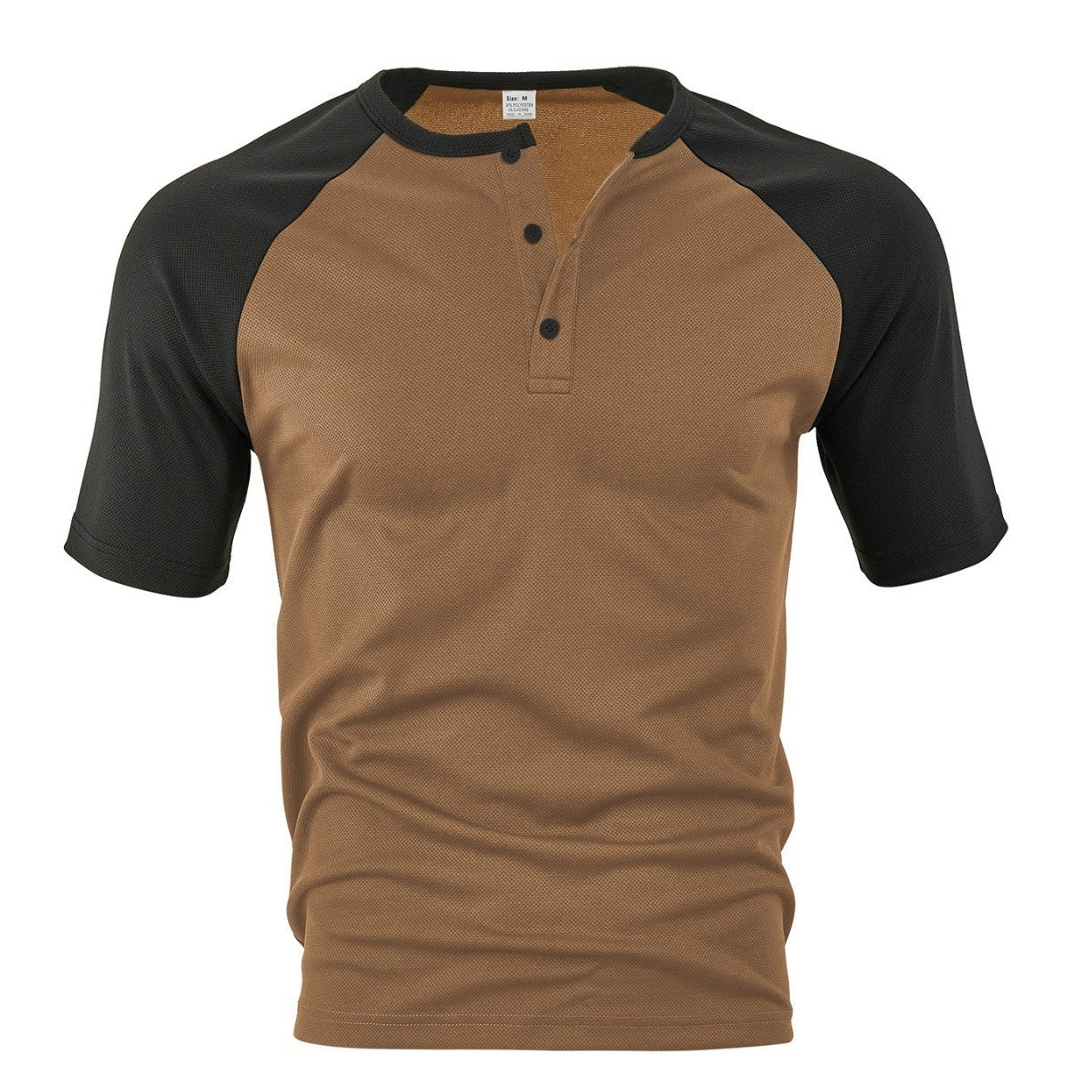 Men's Moisture-wicking Loose Color-block Short Sleeve Shirt