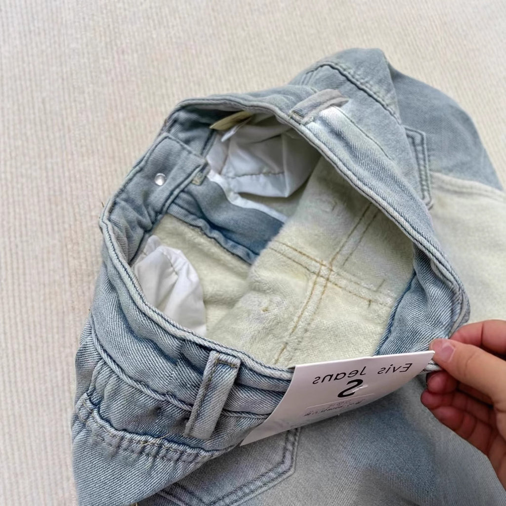 Autumn And Winter Fleece-lined Warm Straight Jeans For Women