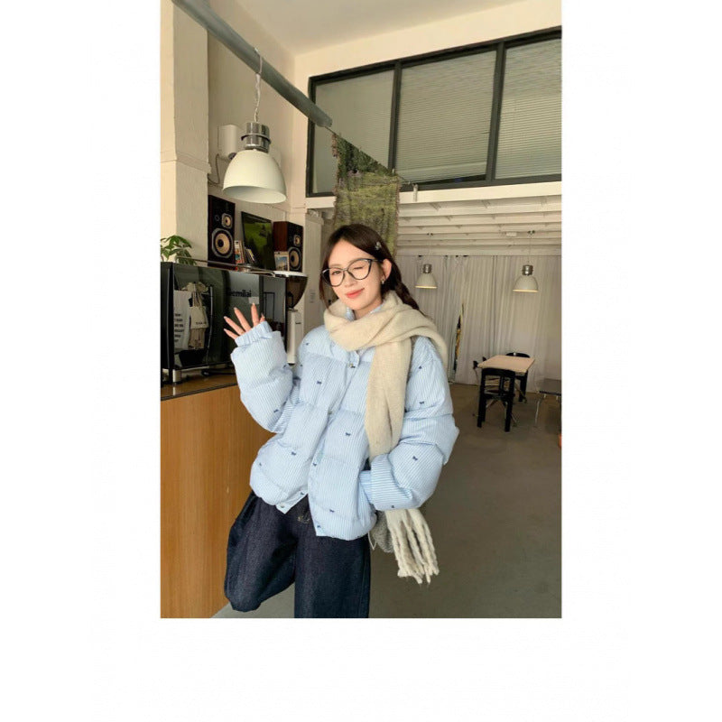 Women's Bow All-matching Thickened Coat