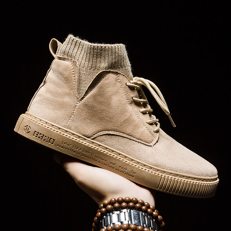High-top British tooling casual shoes
