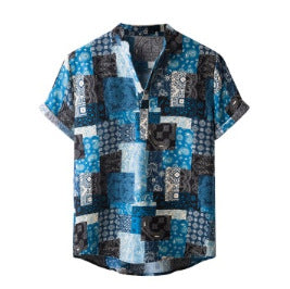 Men's Summer Loose V-neck Short-sleeved Shirt