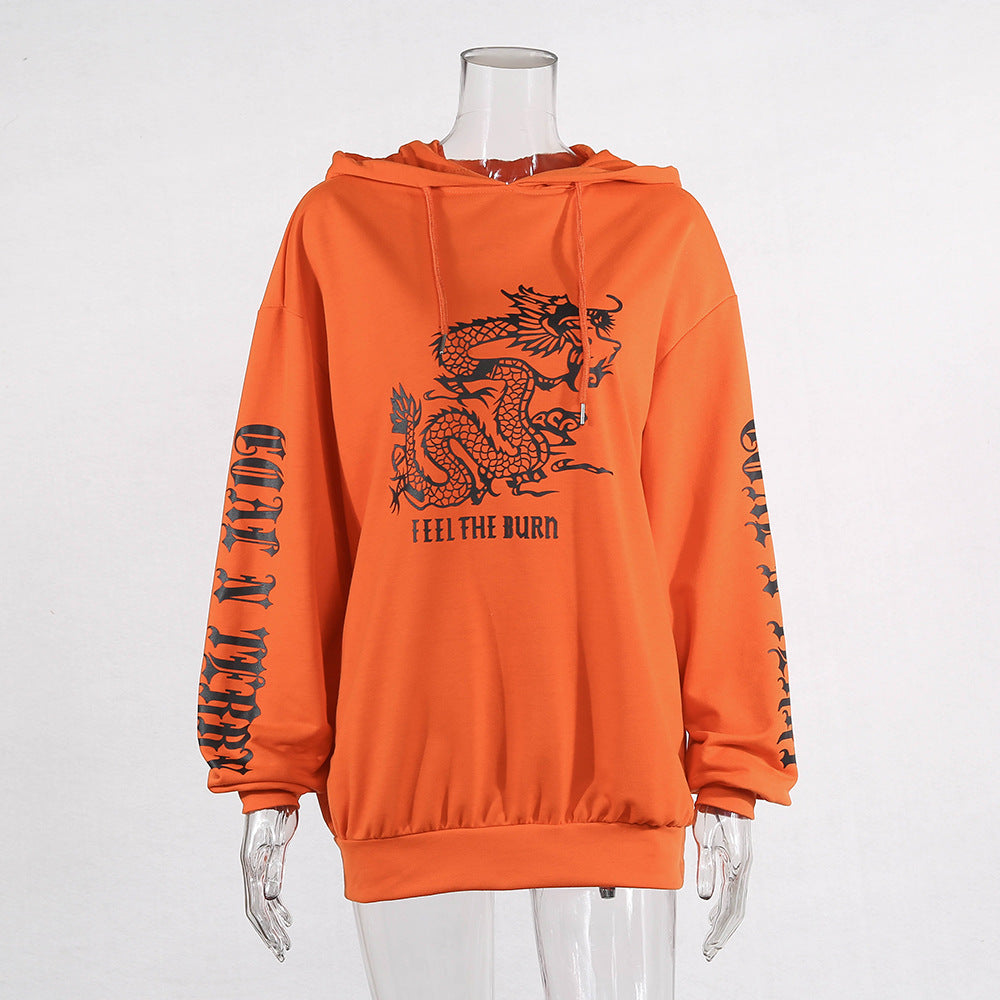 Fluorescent print hoodie